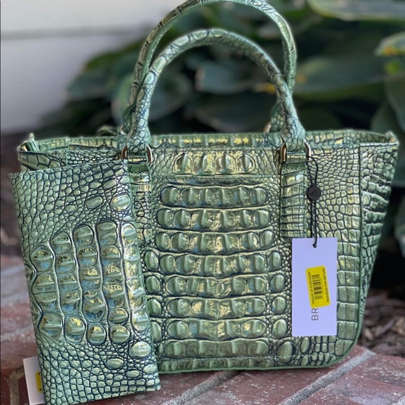 Brahmin Agave Small Ashlee and matching wallet